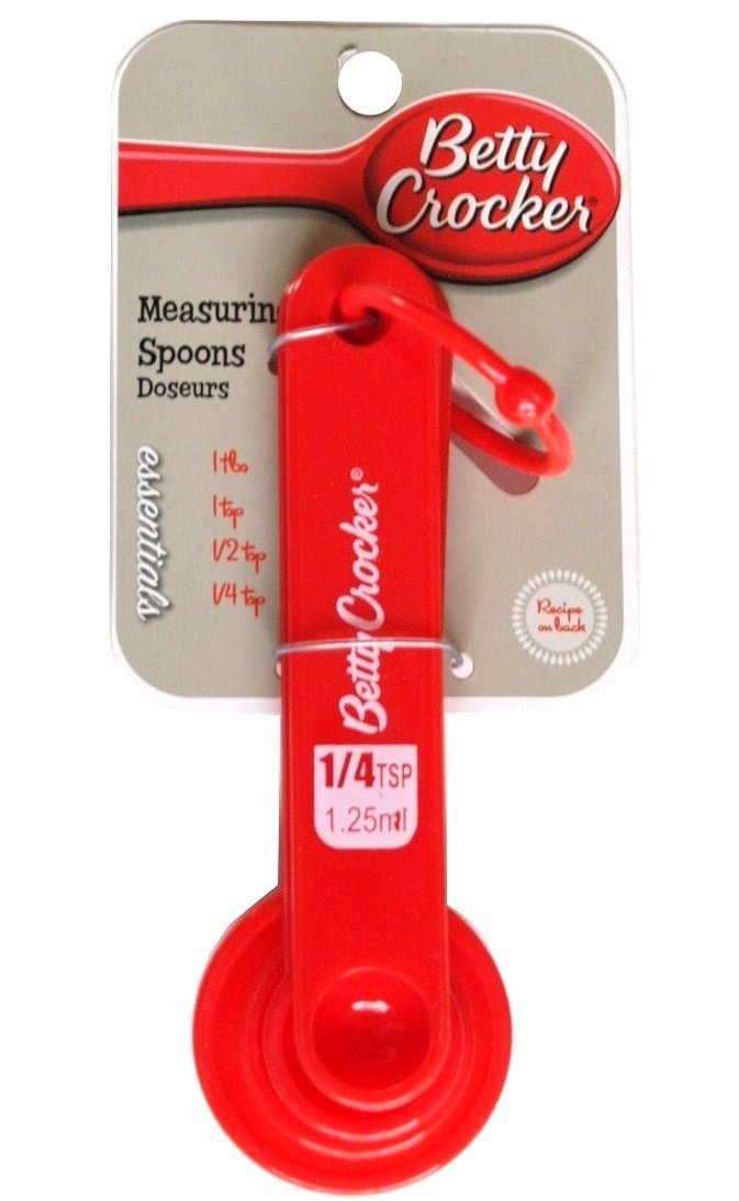 Betty Crocker Measuring Spoons. 1Tbs, 1 tsp, 1/2 tsp, 1/4 tsp - ADDROS.COM